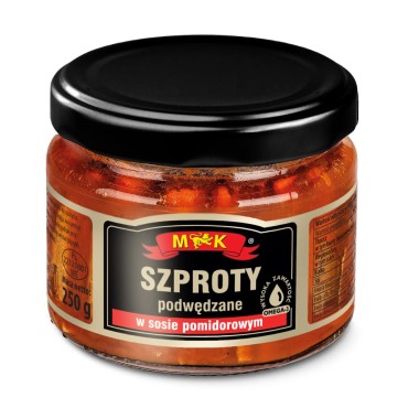 Šprotai pomidorų padaže...